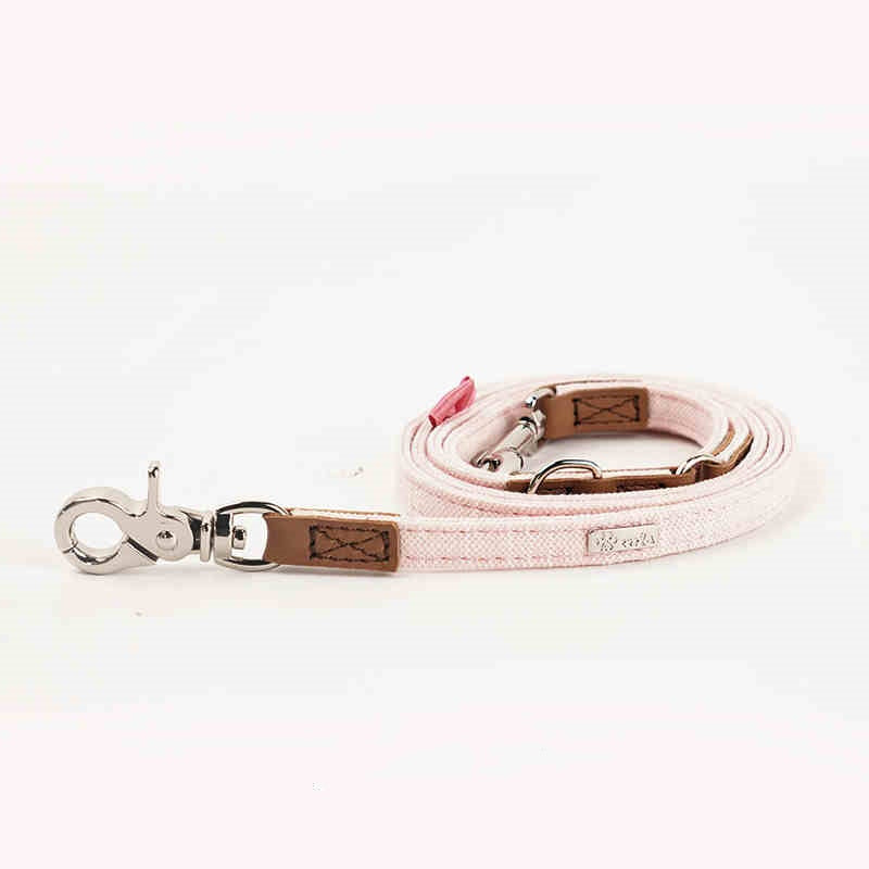 Pet Dog Hand Holding Rope Cute Bow Collar Tone