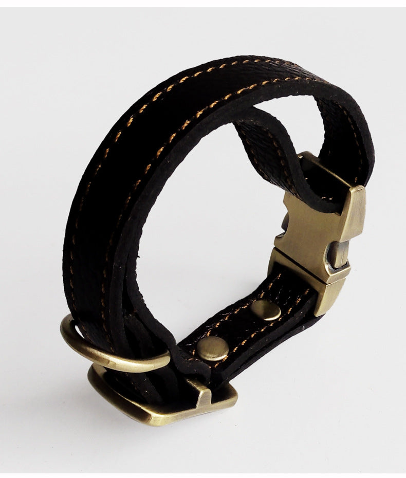 Leather Dog Collar Small And Medium-Sized