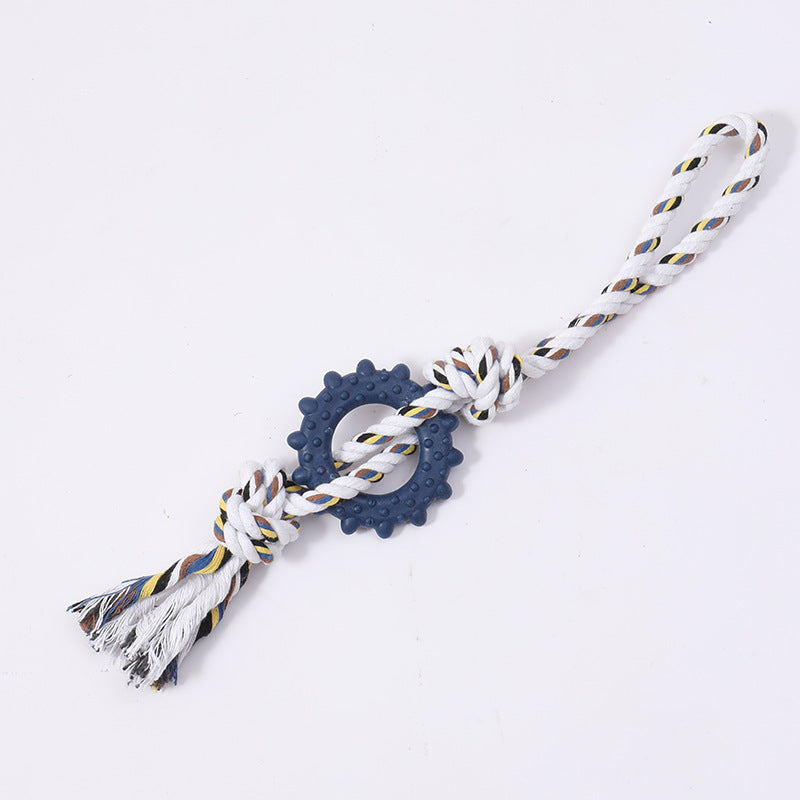 Pet R Toy Cotton Dog Teething Durable Chewable Knot Rope