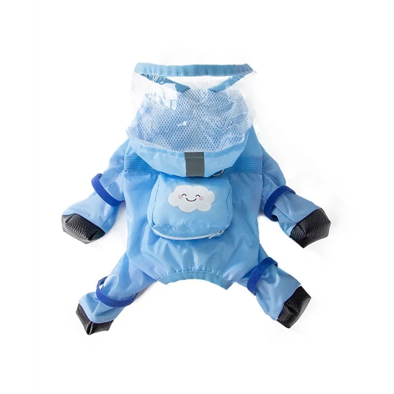 Pet Puppy Dog Raincoat Rain Jacket Coverage 4 Legs Full Body Protection Waterproof Rainboot Small Dogs Pet Teddy Raining Coat