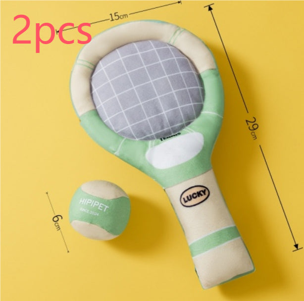 Tennis Sports Ringing Paper Sounding Racket Molar Companion Dog Toy