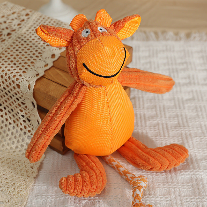 New Pet Dog Plush Sounding Cartoon Cow Cartoon Pig Animal, Bite-Resistant Pet Toys