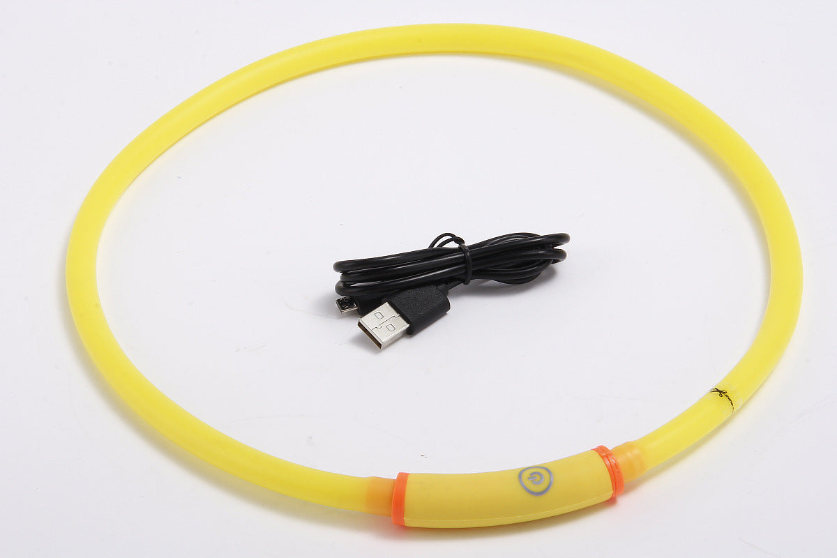Round Tube Waterproof Led Luminous Pet Dog Collar