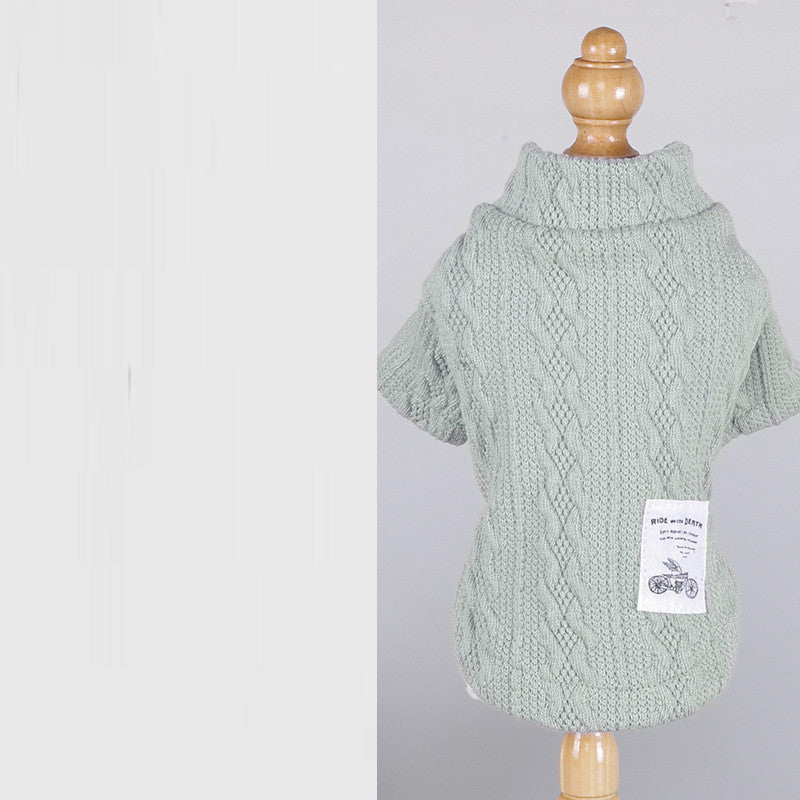 Acrylic High Elastic Pet Knitted Solid Color Sweater