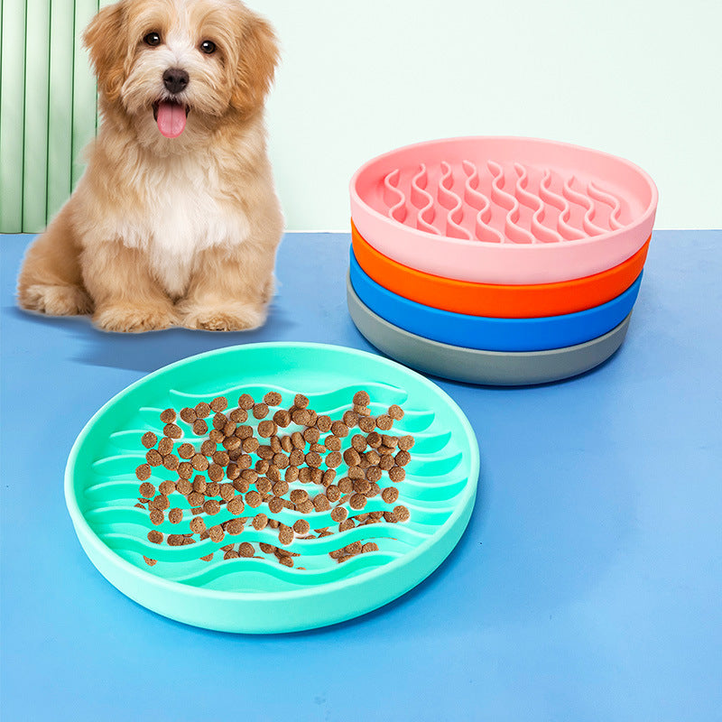 Silicone Pet Slow Food Corrugated Shape Dinner Plate