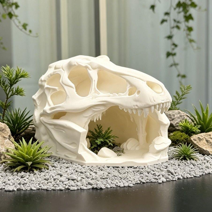 3D-Printed T-Rex Skull Hideout