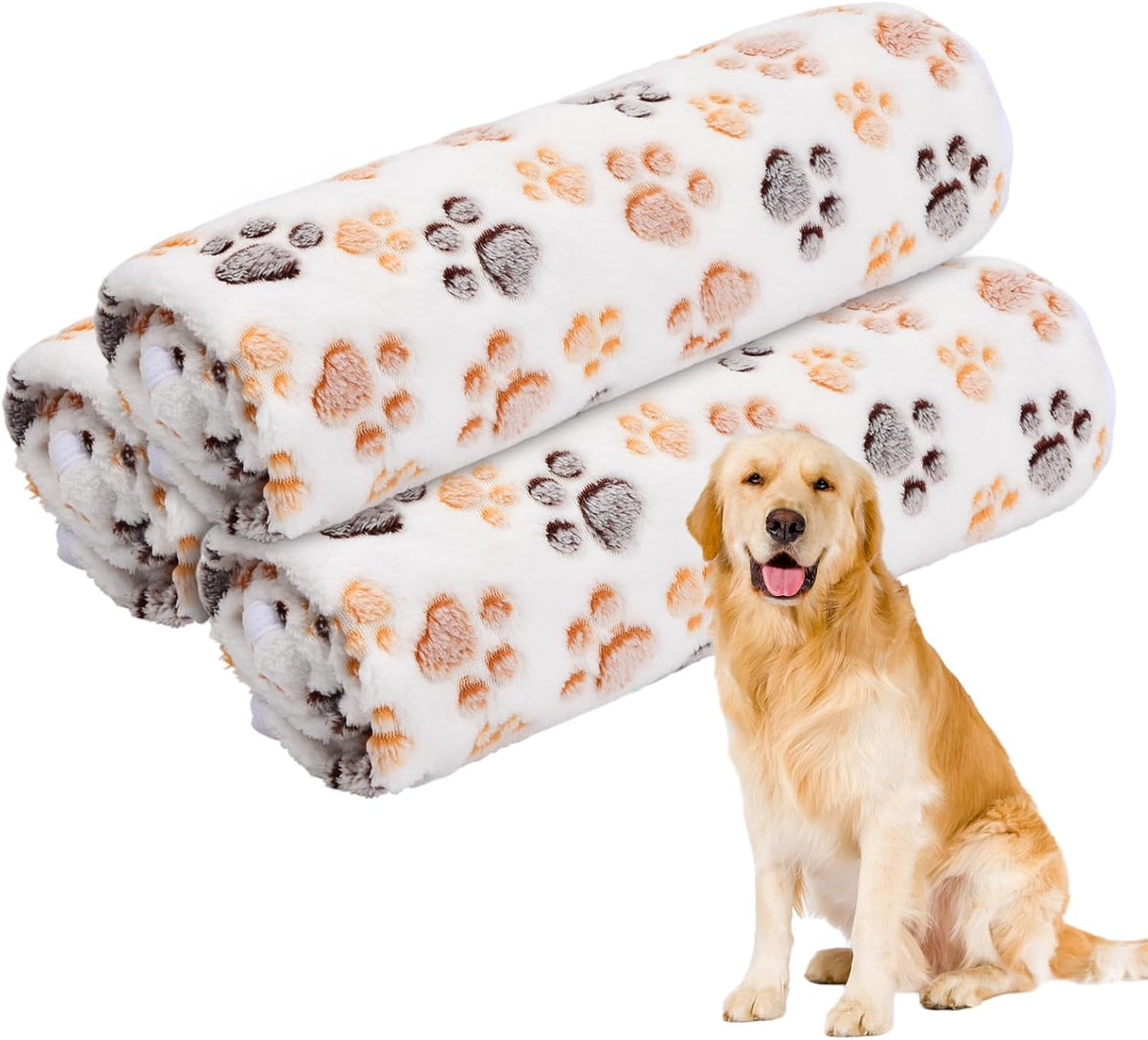 3-Piece Set Of Beige Dog Paws
