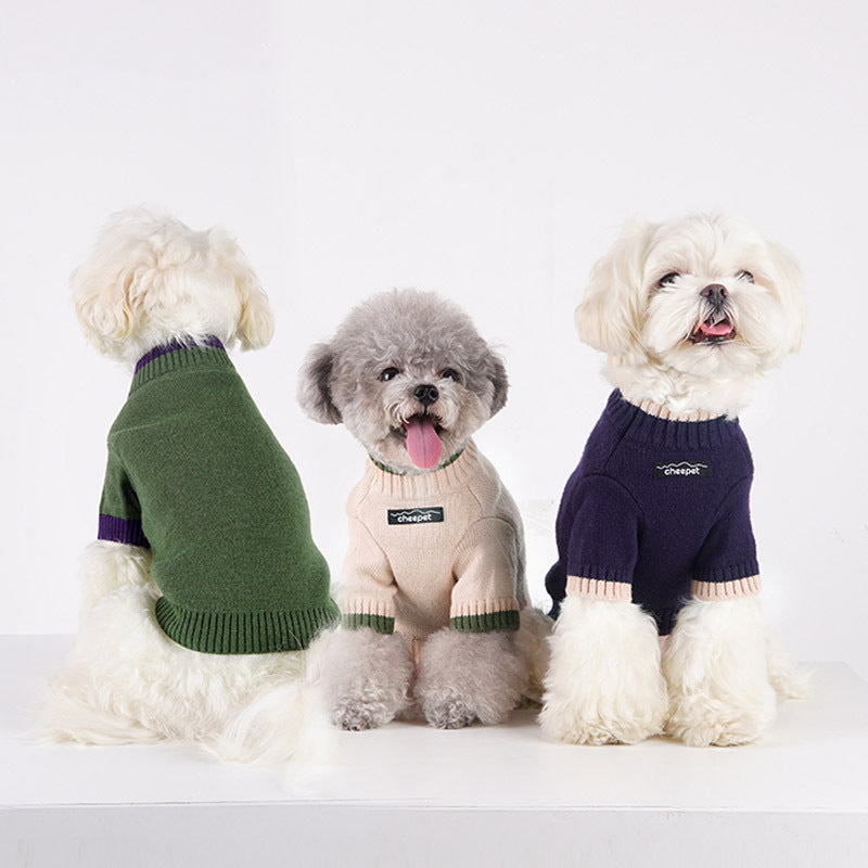 Fall Winter Two-Leg Contrast Color Pet Sweater