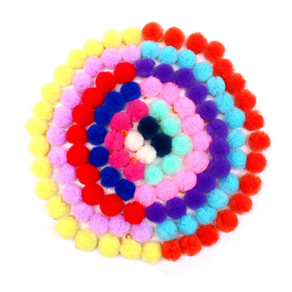 Cute Pet Mesh Ball Rubber Band Head Flower