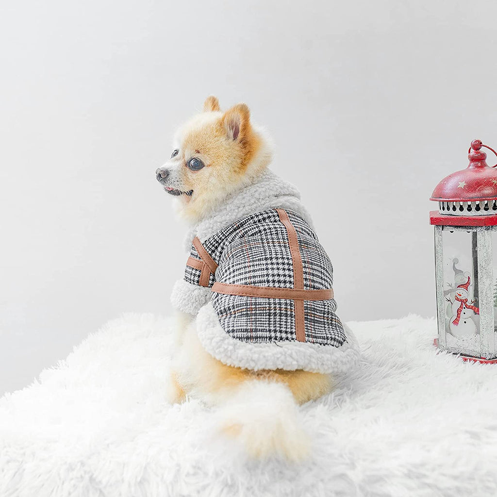 Warm Two-Legged Plaid Dog Clothes