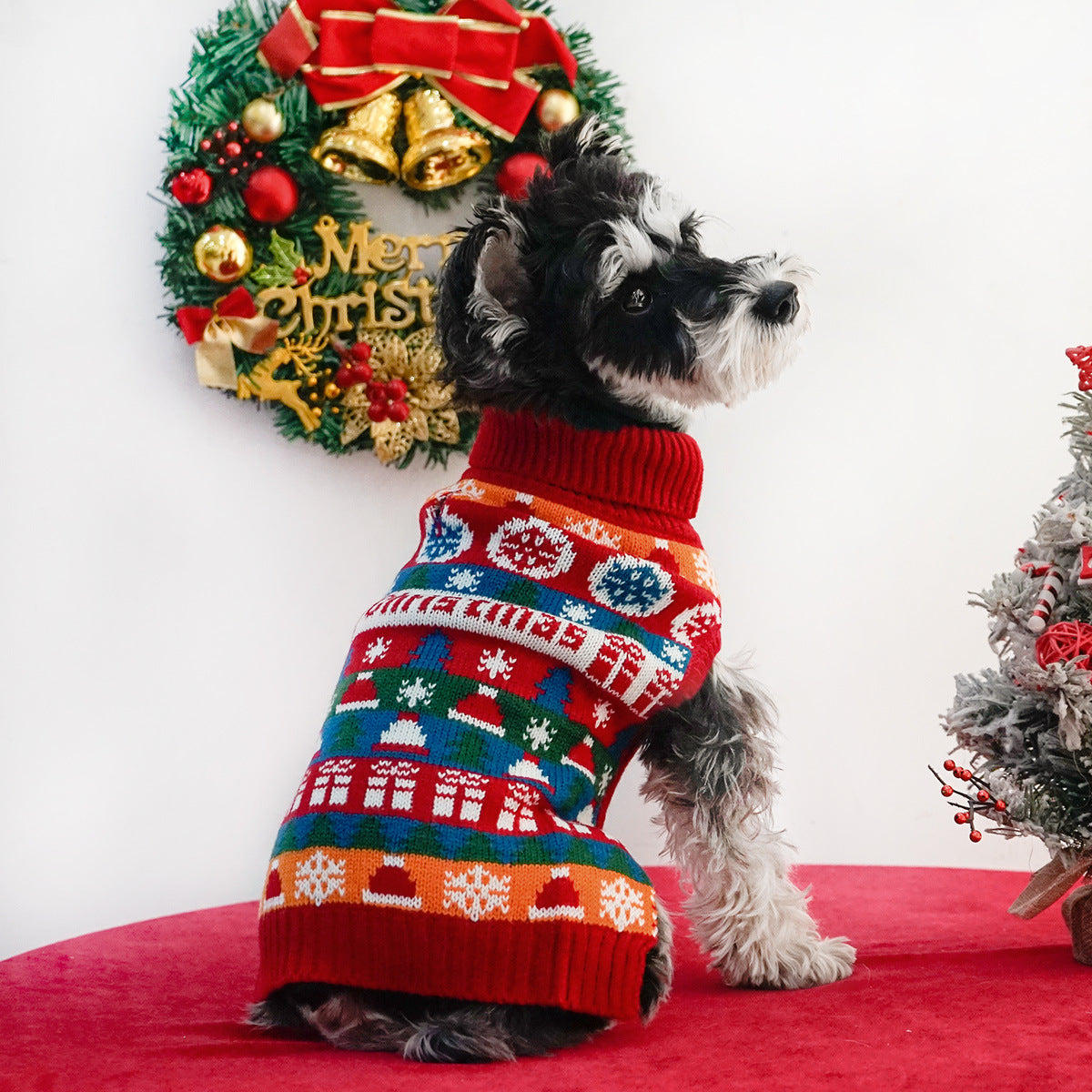 Christmas Turtleneck Dog Sweater
