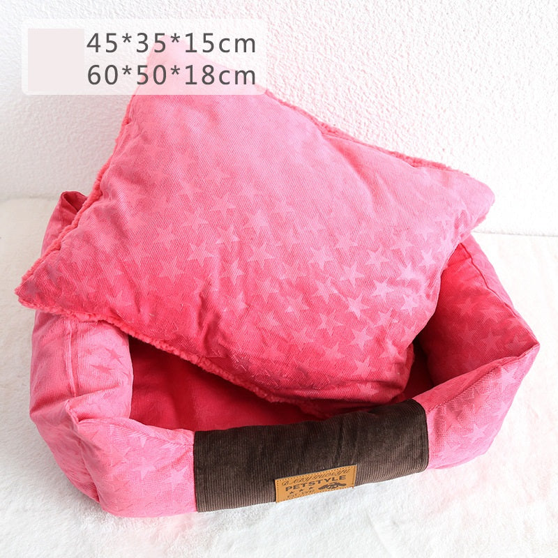 Small Square Nest Teddy Bichon Pet Kennel Dog Mat Four Seasons Universal Warm Nest