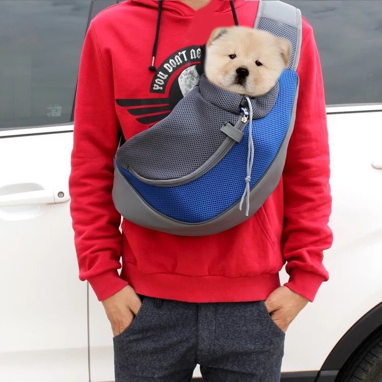 1Pc Outdoor Travel Mesh Oxford Pet Puppy Carrier Handbag Pouch Single Shoulder Bag Sling Mesh Comfort Travel Tote Shoulder Bags