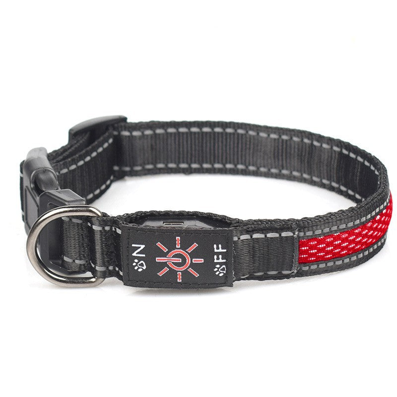 LED Luminous Nylon Mesh Dog Collar