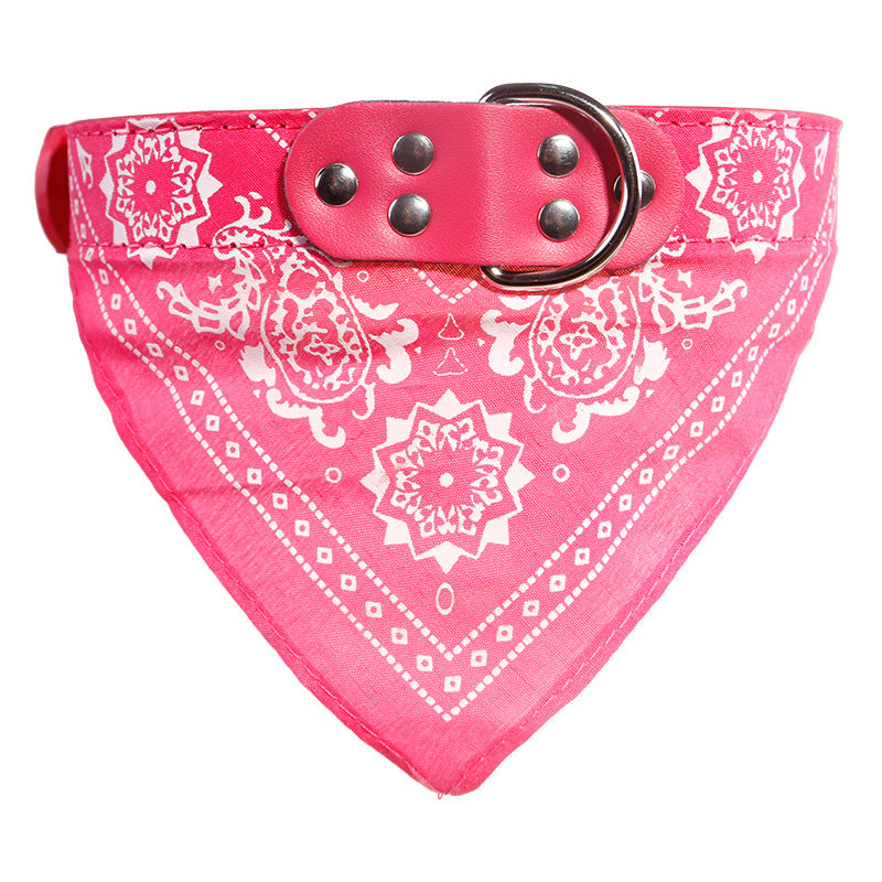 Pet Fashion Print Collar Triangle Saliva Towel