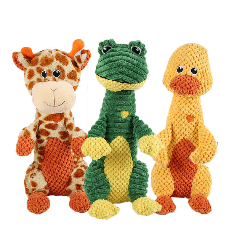 Pet Supplies Plush Toy Molar Long Lasting Corduroy Sounding Doll