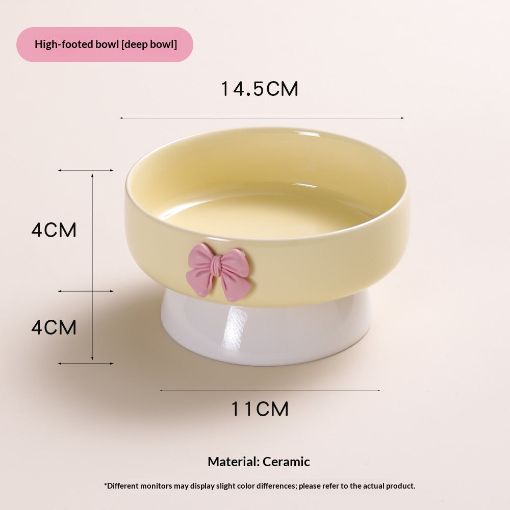 Pet Ceramic Elevated Water Bowl With Raised Stand To Protect Your Pets Neck And Prevent Tipping