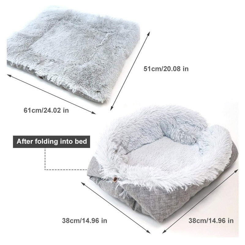 Autumn And Winter Dual-Use Plush Pet Bed