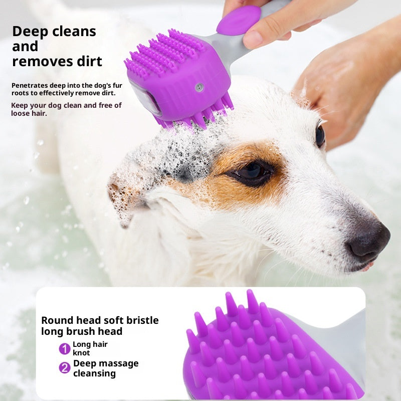 Silicone Dog Bath Brush For Hair Cleaning