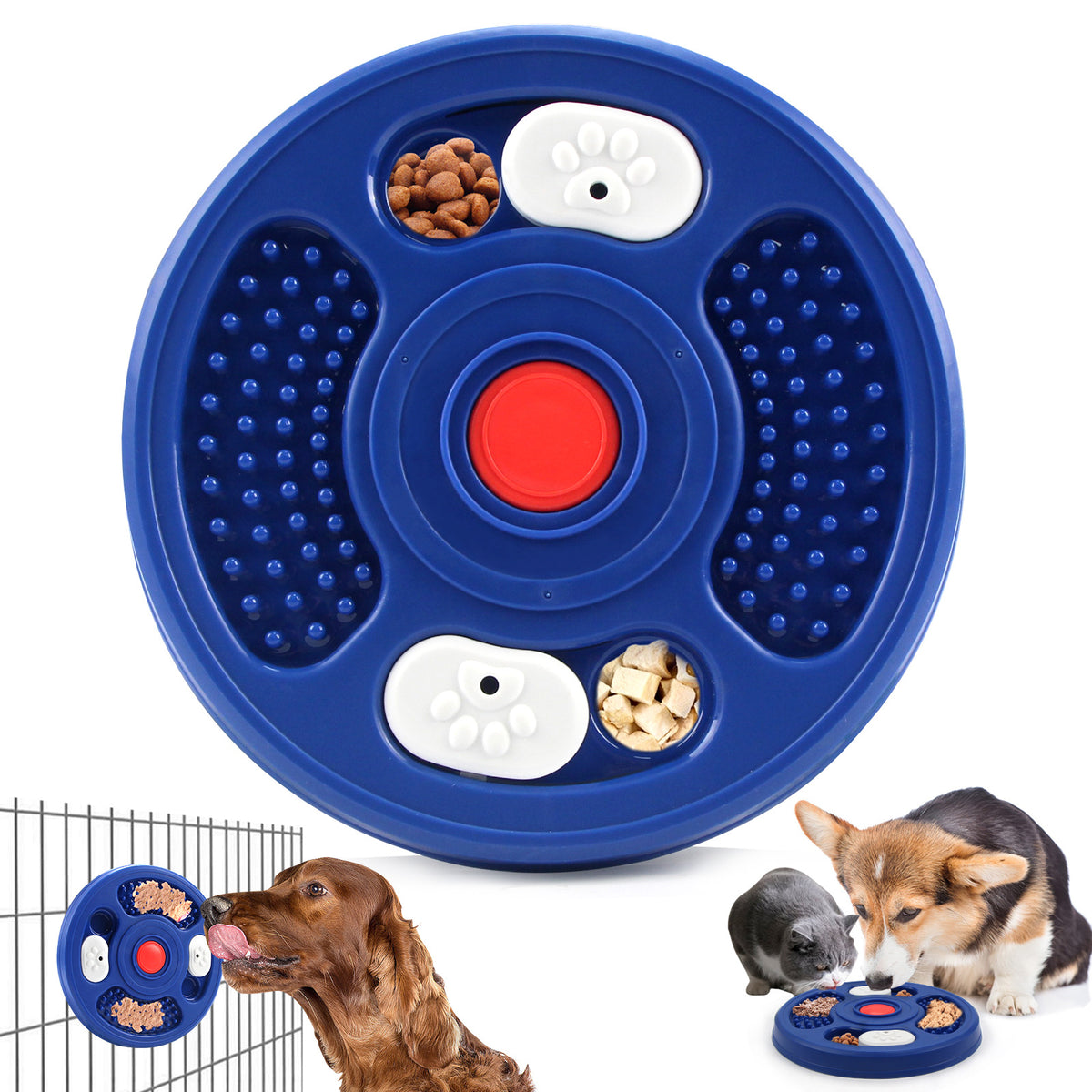 2-in-1 Slow Feeder Dog Bowl and Lick Mat