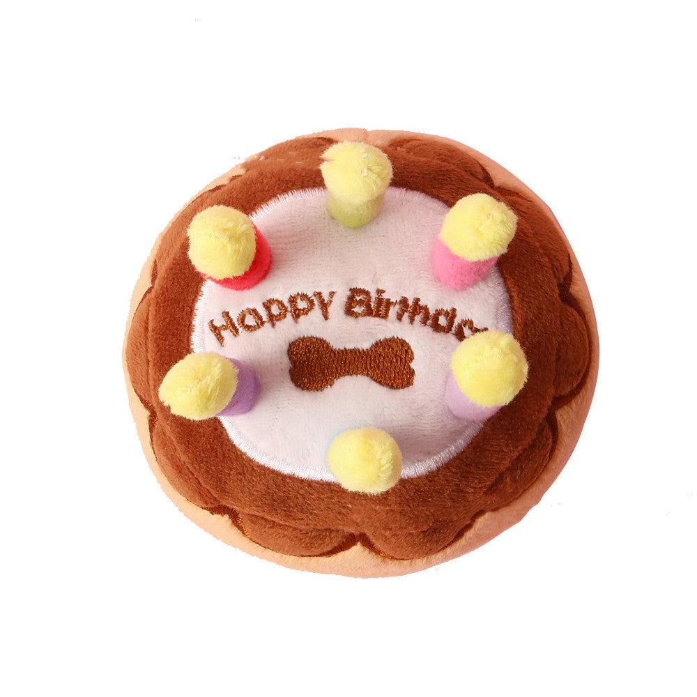Plush Pet Birthday Cake Toy