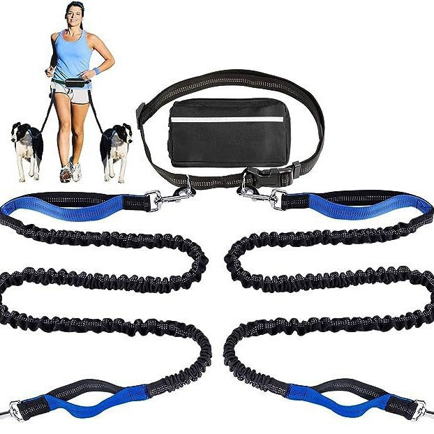 Reflective Dog Running Leash Set Night Running Waist Pack