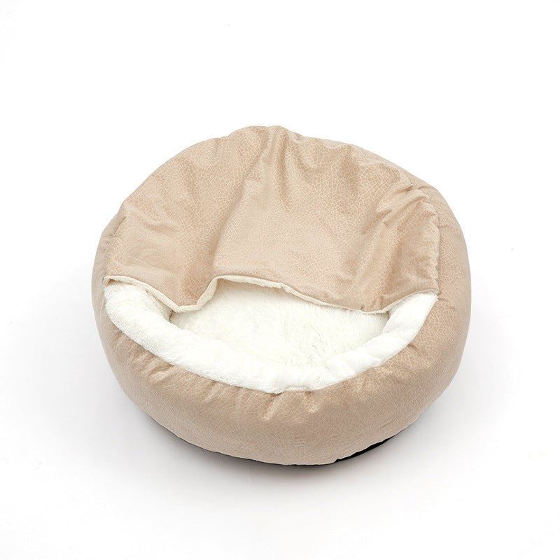Semi-Enclosed Dog Mat With Thick Warm Cover Nest