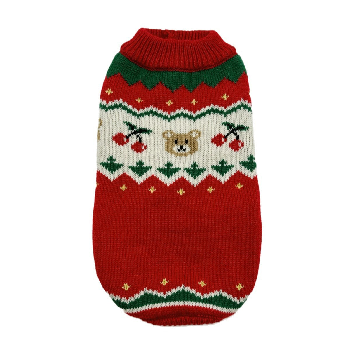 Warm Christmas Cherry Dog Sweater