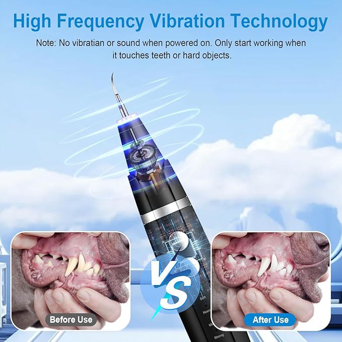 Dental Plaque And Tartar Remover Ultrasonic Teeth For Dogs Cleaner Toothbrush Set