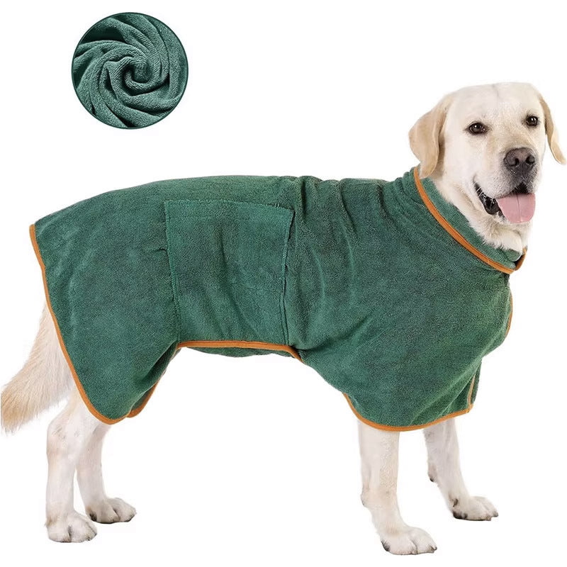 Quick-Drying Microfiber Dog Bathrobe Towel