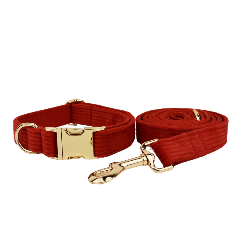 Corduroy Pet Collar Traction Rope
