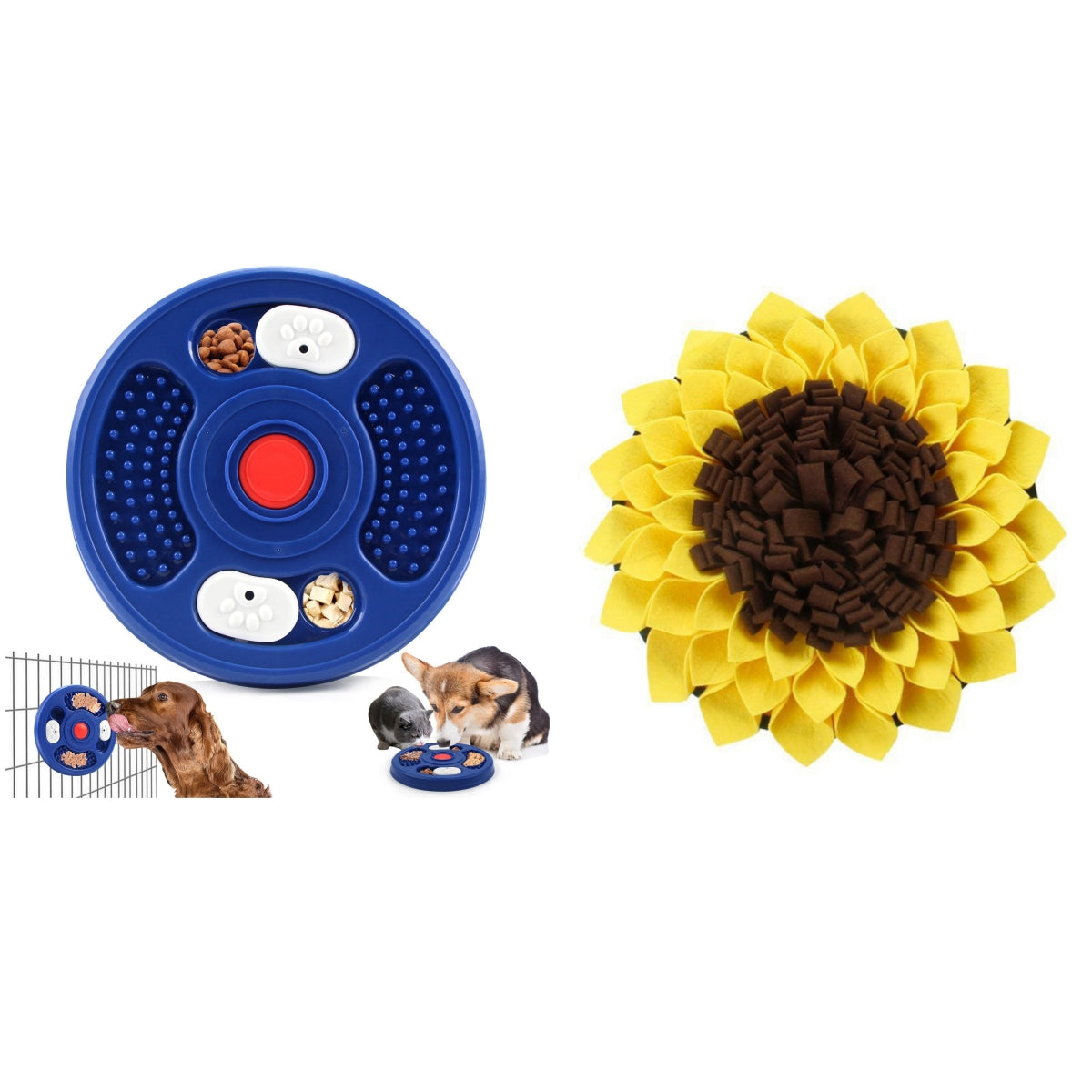 2-in-1 Slow Feeder Dog Bowl and Lick Mat