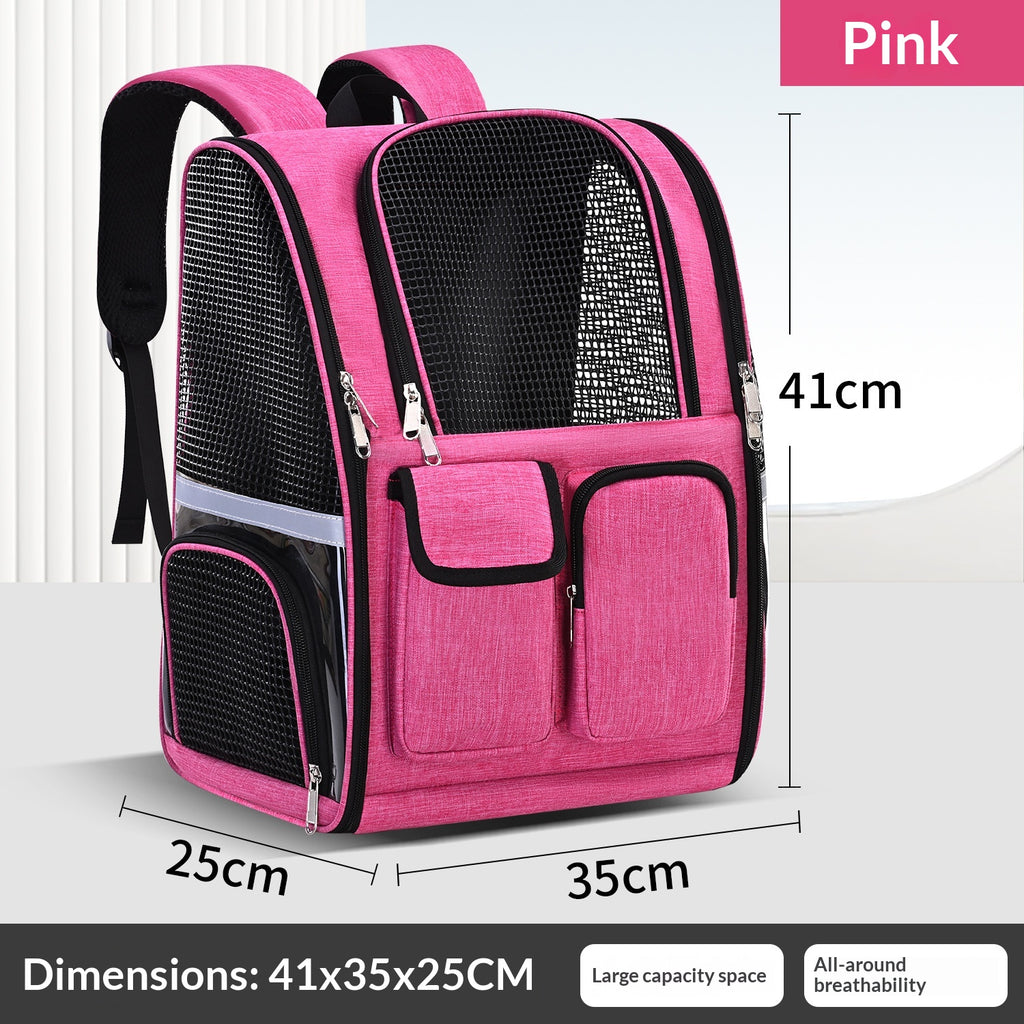 Large-Capacity Portable Transparent Insulated Pet Carrier With Shoulder Straps