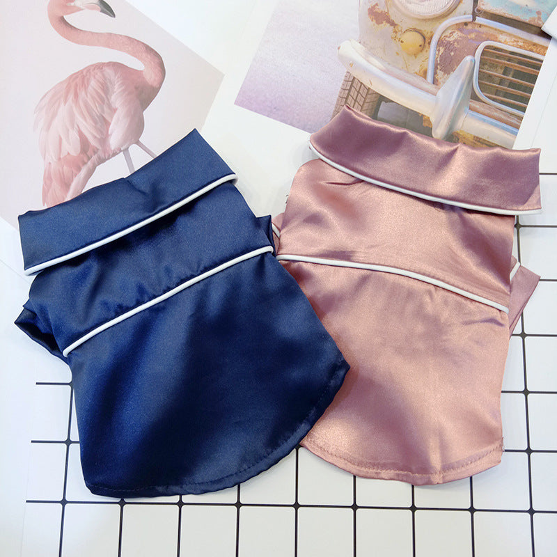 Spring Summer Silk Dog Pajama Robe