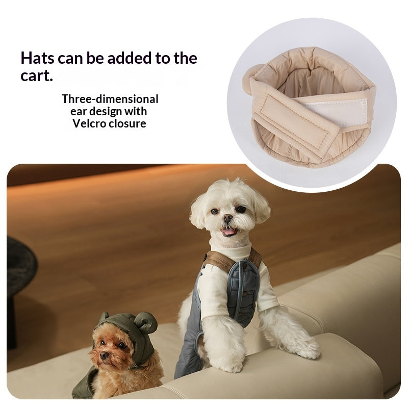 Pet Puppy Padded Jumpsuit With Straps