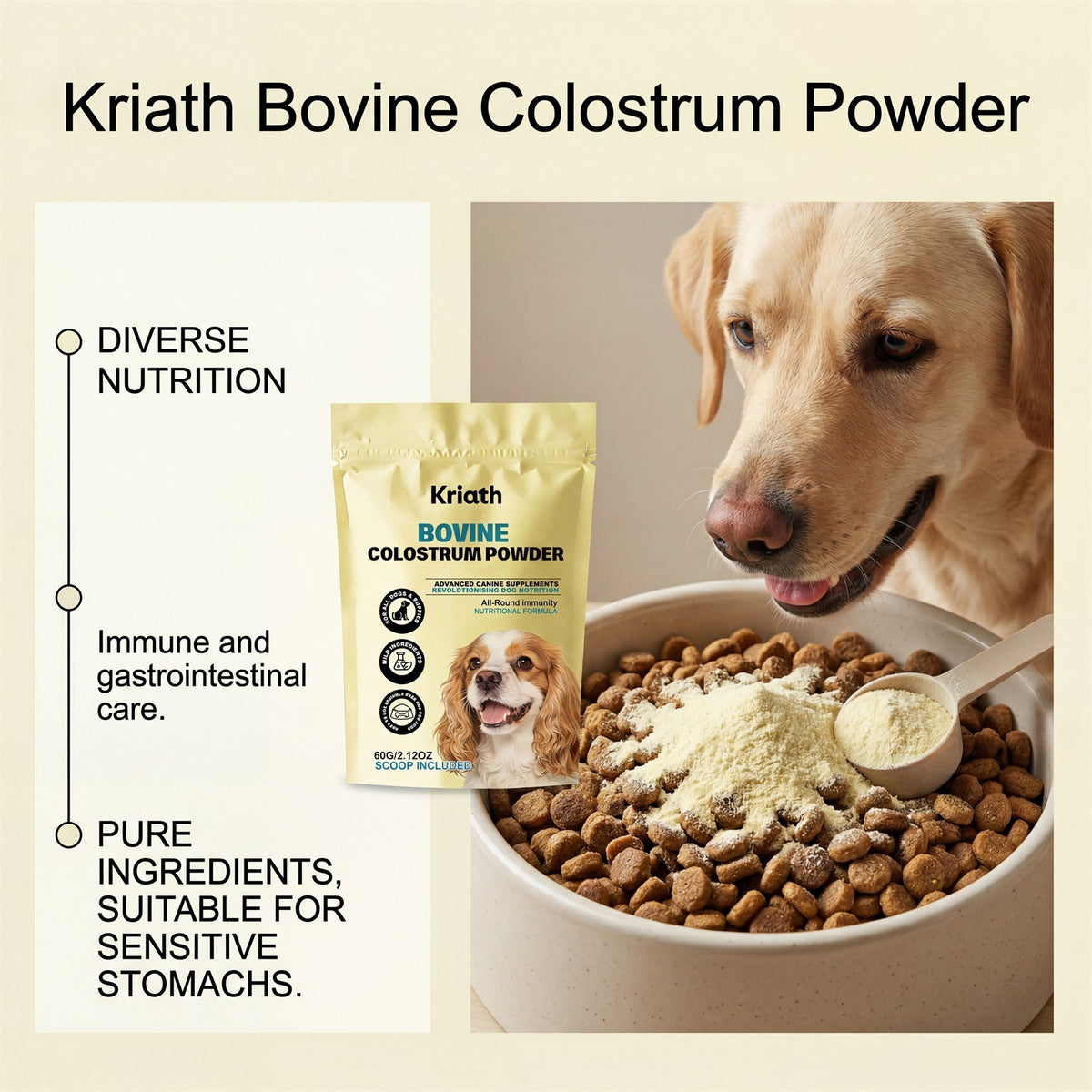 Bovine Colostrum Daily Nutritional Supplement for Dogs