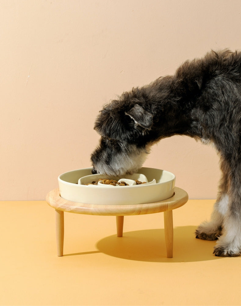 Pet Slow Food Ceramic Neck Protection Bowl