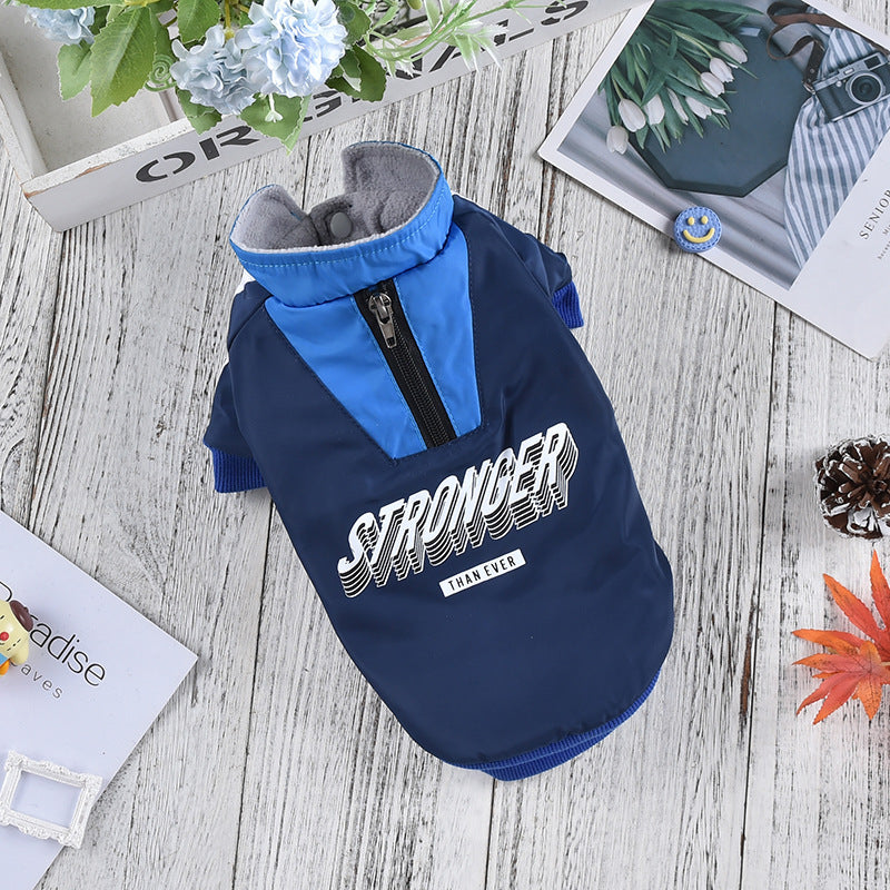 V-Shaped Splicing Thick Warm Dog Coat