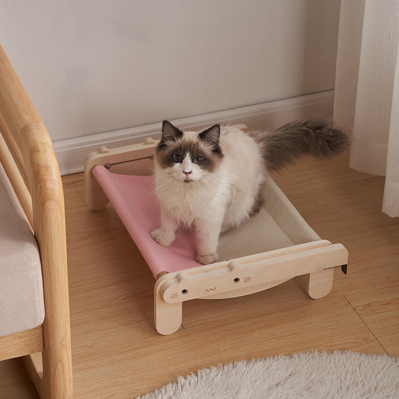 Solid Wood Pet Bed Dog Bed Four Seasons Universal Floor Wooden Removable And Washable