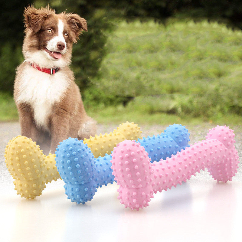 Dog Tpr Milk Flavor Prickly Bone Shaped Teething Toy