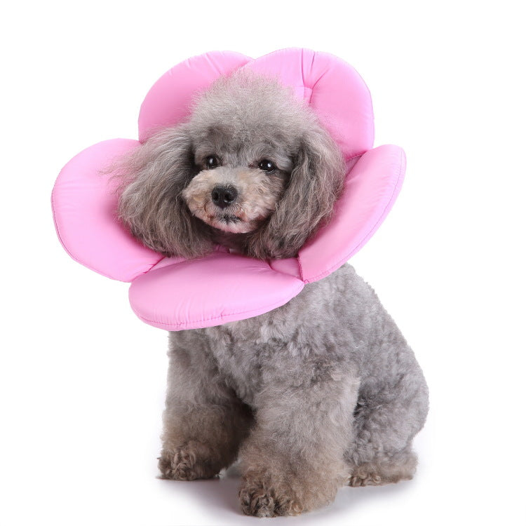 Pet Protective Cover Bandana Flowers Dog Collar