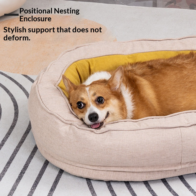 Simple, Versatile Pp Cotton Pet Bed That Is Removable And Washable