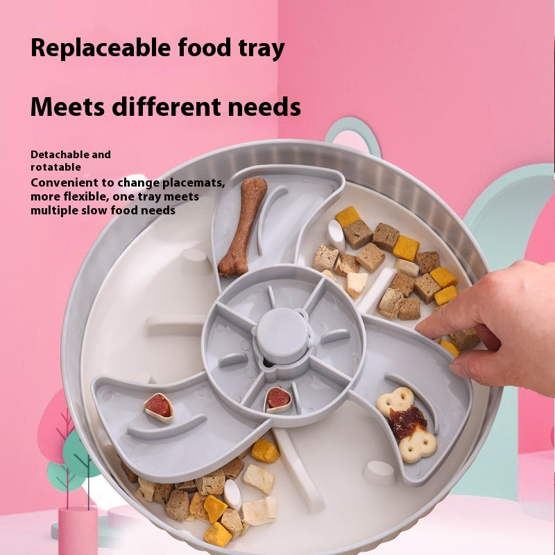 Pet Food Basin Rotating Game Board Anti-Choke Silica Gel Pad Feeding