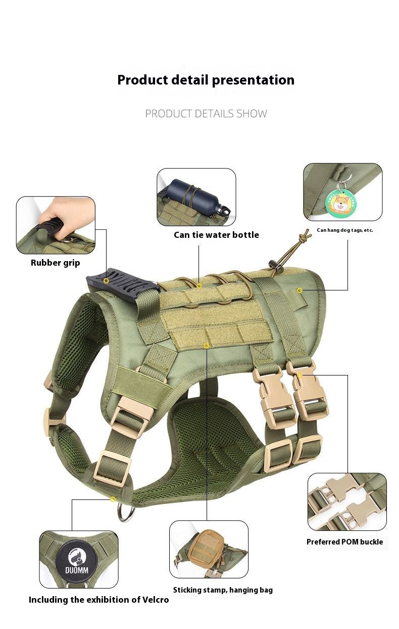 Tactical Dog Chest And Back Harness