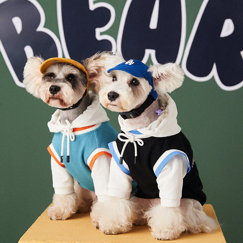 Dog Clothes Autumn And Winter Stitching Contrast Color Fake Two-Piece Pet Sweater