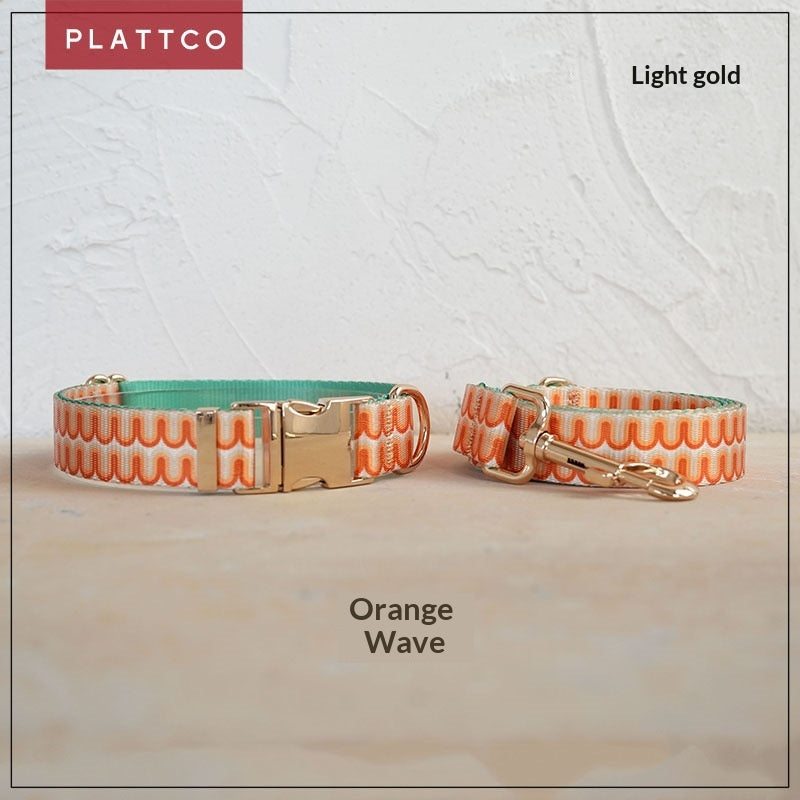 Soft Chinese-Style Dog Collar And Leash Set