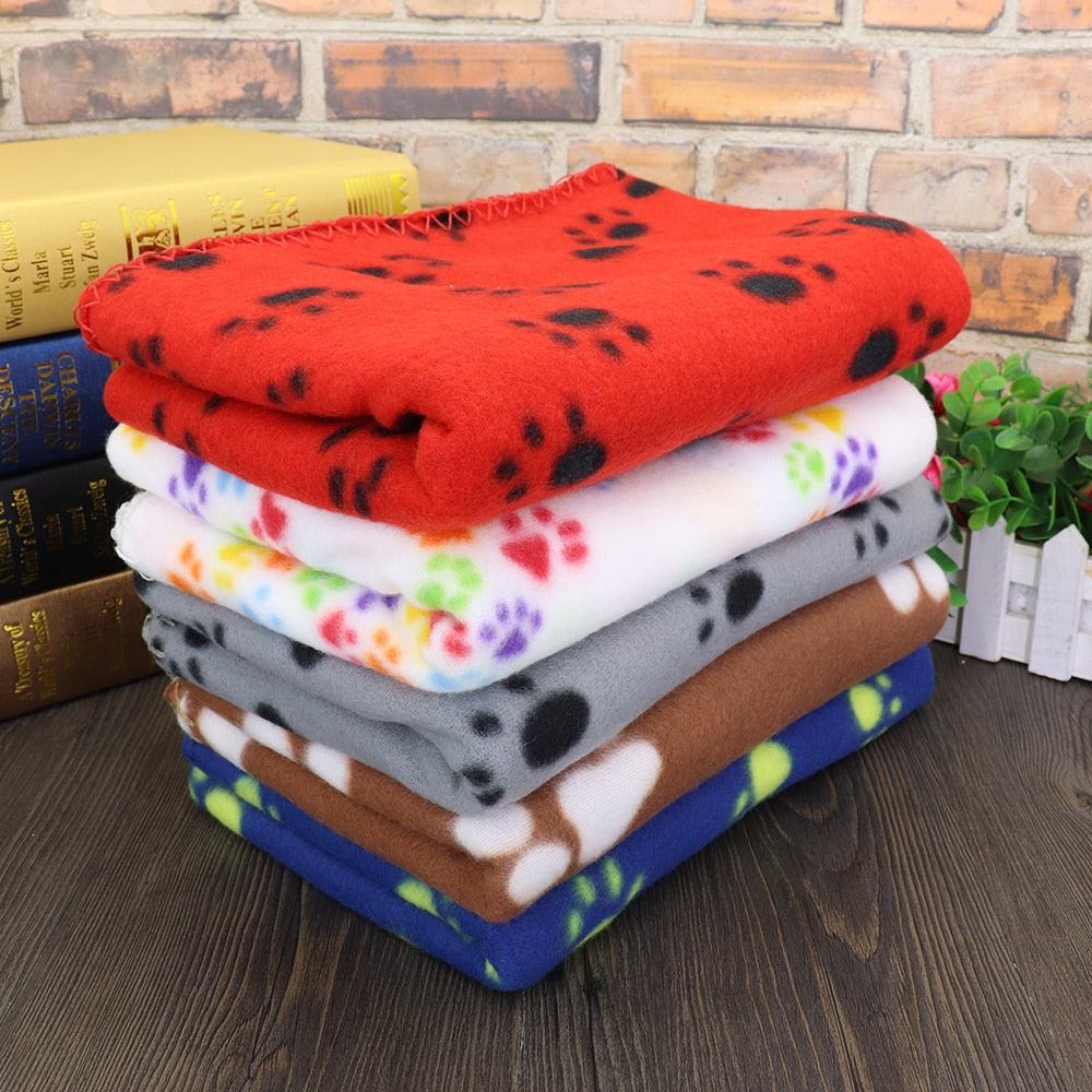 Soft Paw Print Pet Blanket