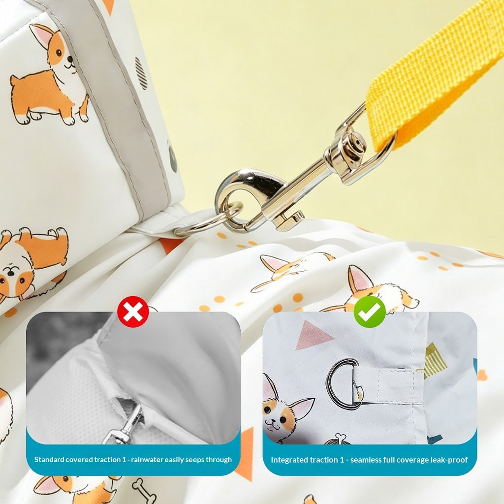 Fully Waterproof Four-Legged Pet Raincoat