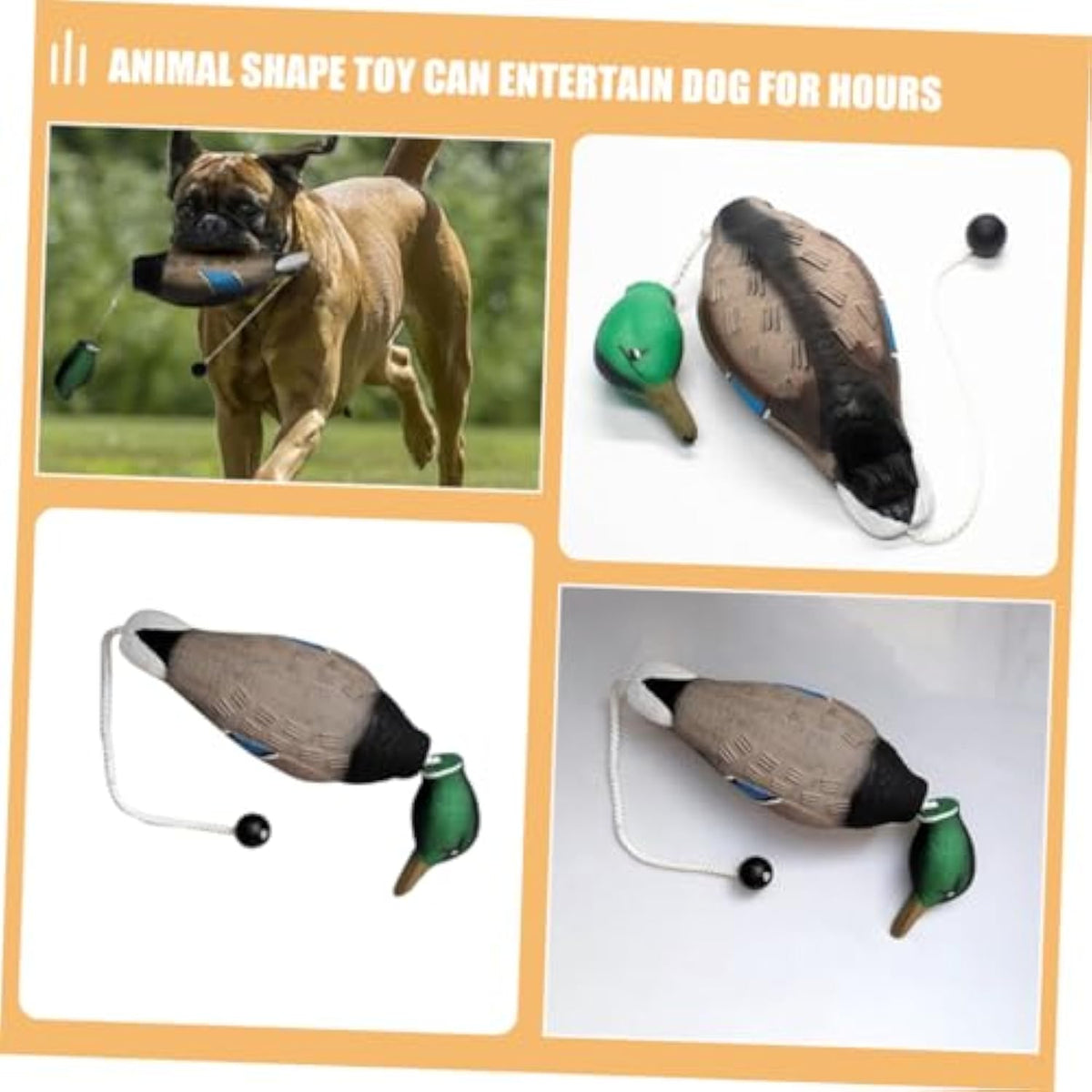 Stuffed Duck Dog Toy For Aggressive Chewers No Stuffing Teeth Grinding Quacking Sound For Dog Training And Throwing Durable Pet Toy For Fun