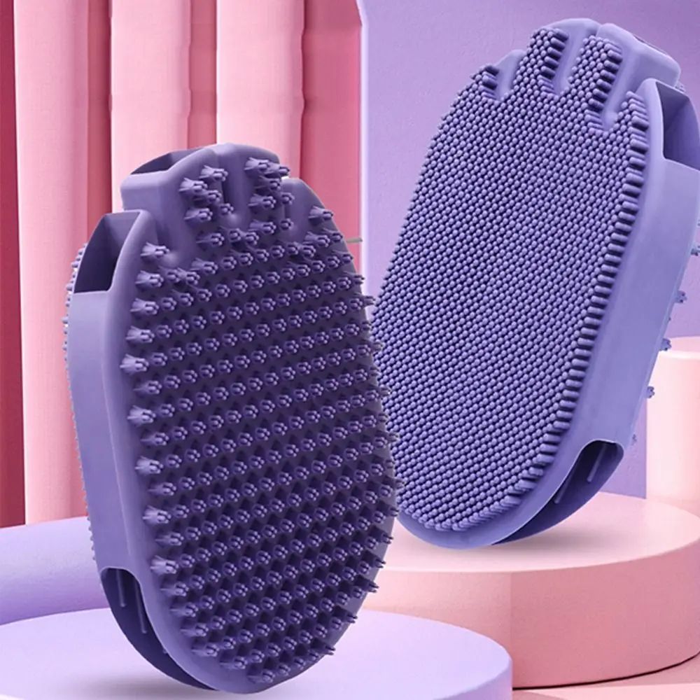 Massaging Pet Shampoo and Grooming Brush